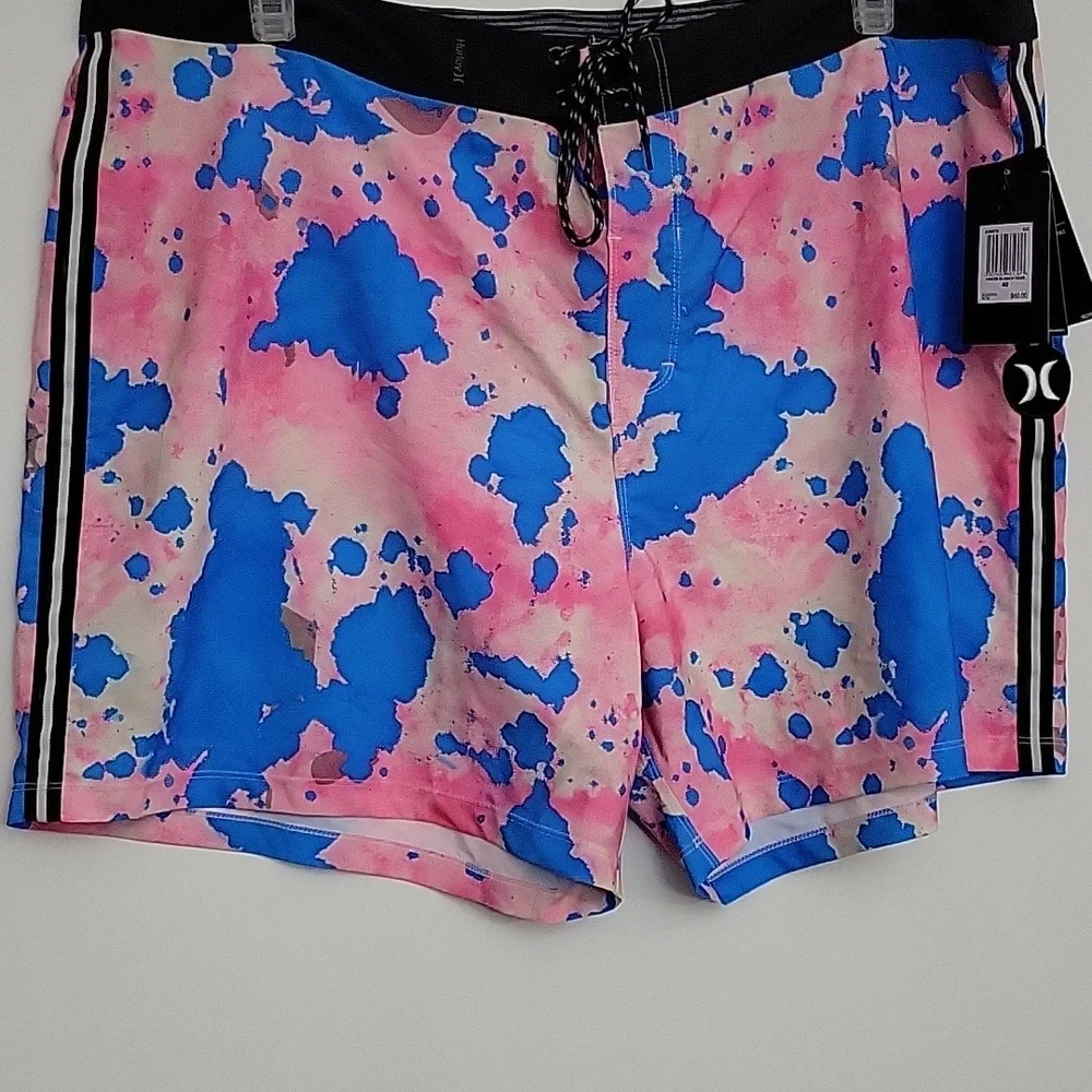 NWT Hurley Phantom Beach Daze Board Shorts Size 40 Pink and White - Picture 2 of 10